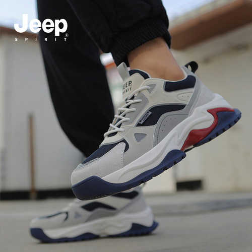 JEEPSPIRIT吉普老爹鞋男秋季新款网面鞋厚底增高鞋爆款时尚休闲鞋 - 图1