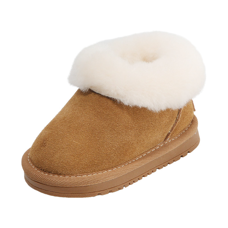 女童雪地靴真皮棉鞋保暖加绒宝宝鞋冬季棉靴美拉德风软底婴儿鞋子,淘宝优惠券,粉丝福利购,淘宝优惠卷