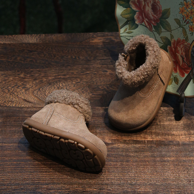 儿童雪地靴宝宝加绒短靴冬季新款男女小童保暖棉靴软底学步婴儿鞋,淘宝优惠券,粉丝福利购,淘宝优惠卷