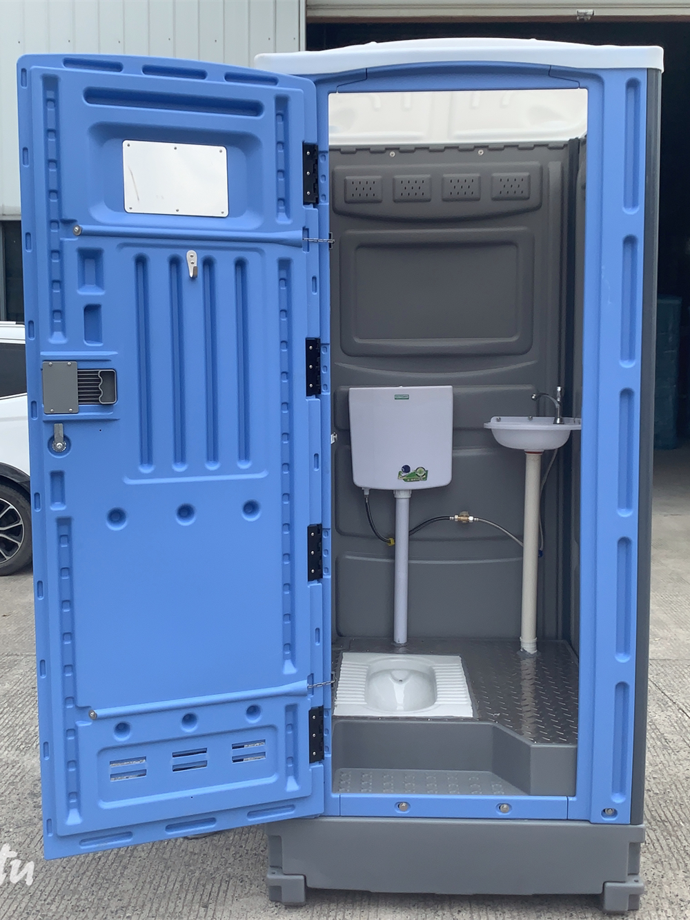 厂销h4单人水冲存储塑料移动厕所可洗手整体环保户外卫生间宽敞品