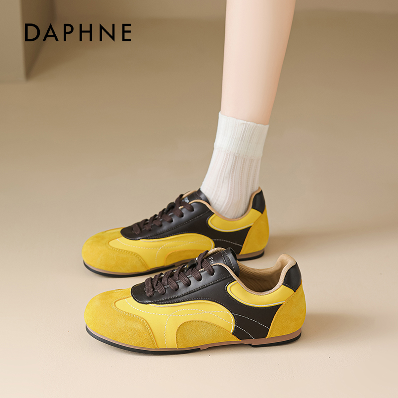 达芙妮平底经典黄色德训鞋子女款夏季2025新款休闲女鞋薄款运动鞋 - 图2