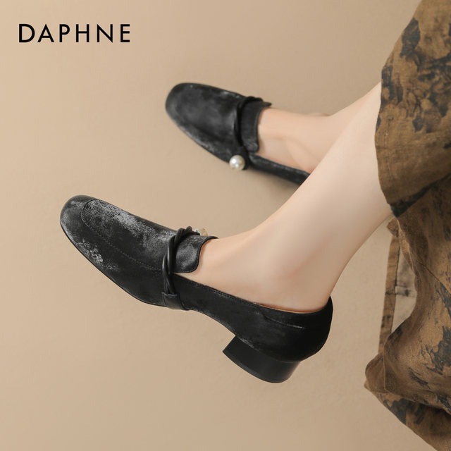 Loafers for women spring and autumn new Chinese style thick heel shoes