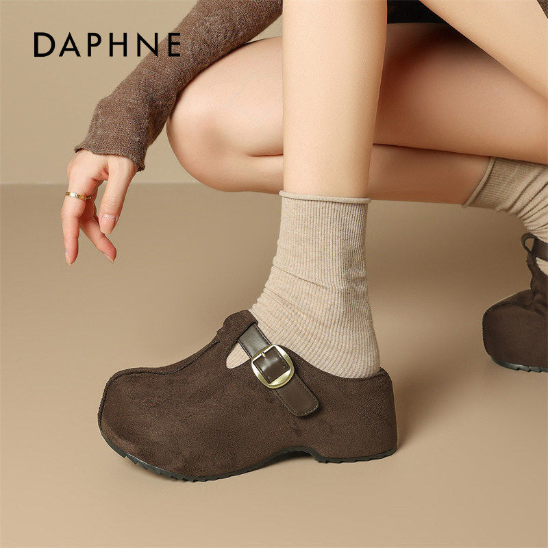 达芙妮小个子内增高勃肯鞋女2026正流行厚底包头半拖鞋小土豆单鞋,淘宝优惠券,粉丝福利购,淘宝优惠卷