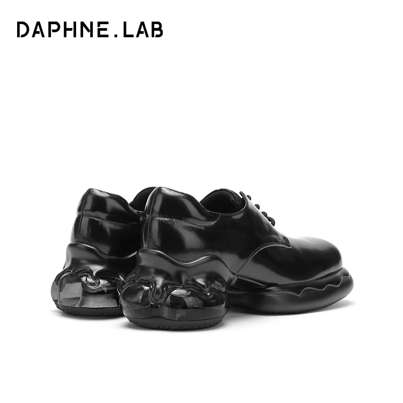 DAPHNELAB达芙妮泡泡糖乐福鞋女2024新款玛丽珍黑色小皮鞋女真皮