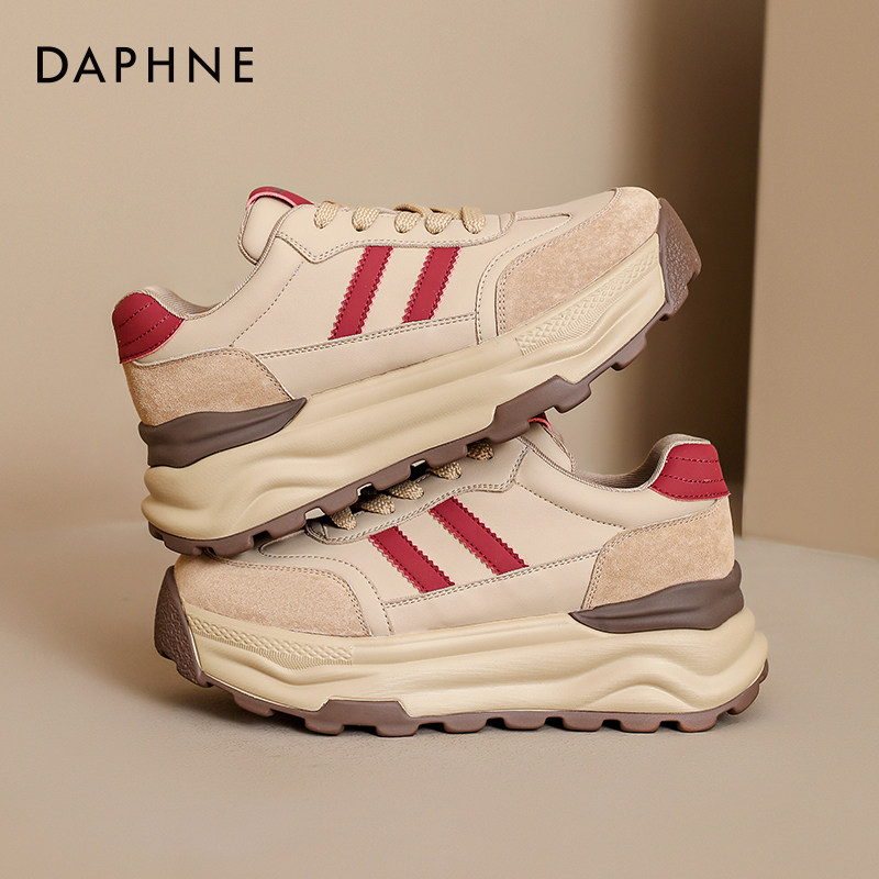 达芙妮增高老爹鞋女松糕厚底德训鞋2026春季复古阿港风甘运动鞋子,淘宝优惠券,粉丝福利购,淘宝优惠卷