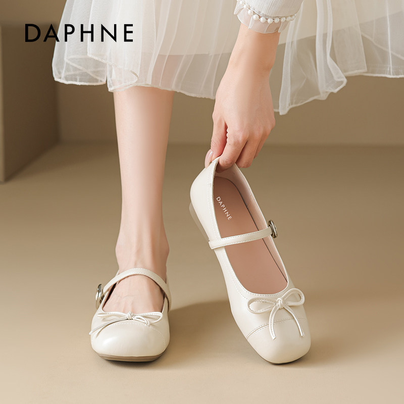 达芙妮法式玛丽珍女鞋2025秋季新款芭蕾风绝美妈妈蝴蝶结软底单鞋,淘宝优惠券,粉丝福利购,淘宝优惠卷