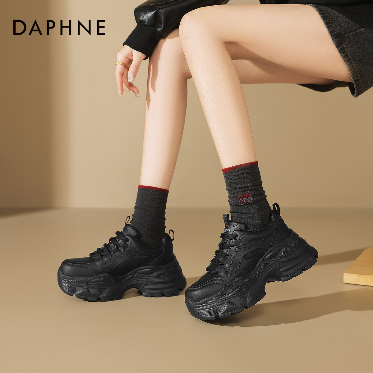 达芙妮老爹鞋女款2025新款冬季百搭小白鞋增高女鞋子厚底运动休闲,淘宝优惠券,粉丝福利购,淘宝优惠卷