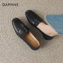 Daphne Flat Bottom Single Shoes Woman Spring Autumn 2023 New Genuine Leather Soft Bottom Lefu Shoes Small Leather Shoes Low Heel Heels Shoes