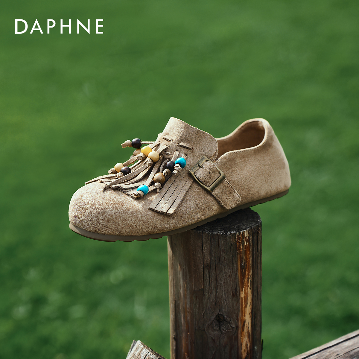 达芙妮全包勃肯女鞋子2025新款流苏平底单鞋软底博肯女士女款软底 - 图3