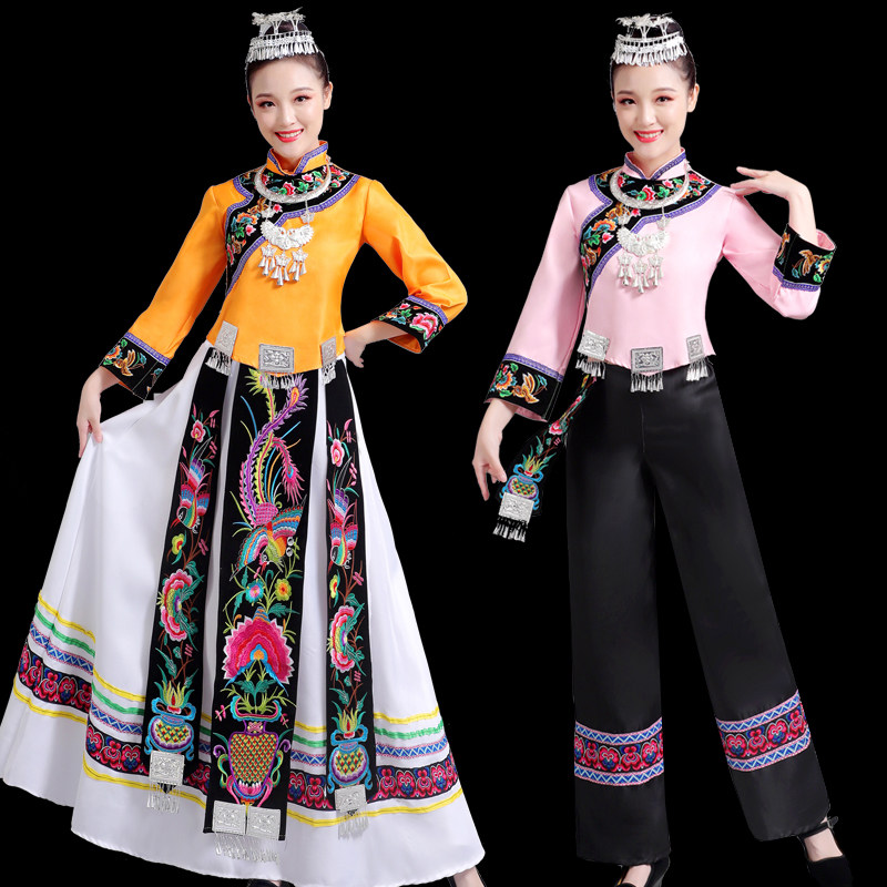 少数民族服装女装56个彝族女舞蹈服 肯莎凯民族服装/舞台装