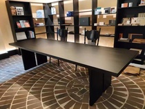 Extremely Brief Wind All-wood Computer Desk Modern Negotiation Table Strip Office Conference Table Black Large Plate Table Bench