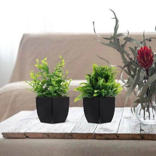 4Pcs Artificial Plant Small Fake Eucalyptus Plastic Indoor - 图1