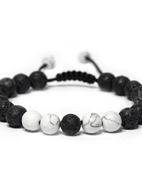 Natural Stone Orchid Turquoise Beaded Brlet Volcanic Stone J