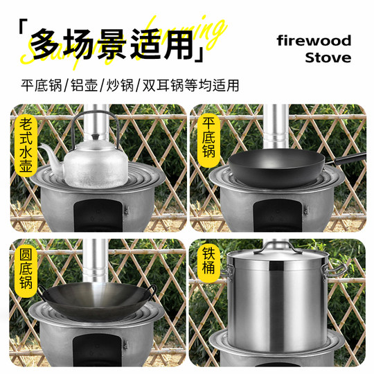 Estufa de leña monobloque extra gruesa estampada