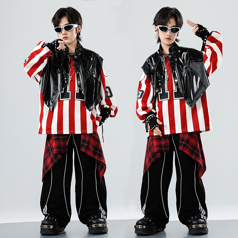 元旦儿童街舞演出服男童hiphop套装酷帅嘻哈少儿炸街架子鼓服装潮,淘宝优惠券,粉丝福利购,淘宝优惠卷