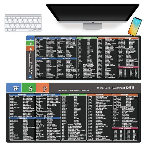办公软件鼠标垫大号aiwpspsexcelcdrcad快捷键大全专业版超桌垫子-图0