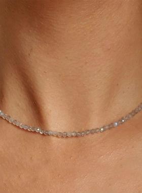 Fashion Simple Black Beads Chain Short Choker Necklace Femal