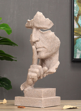 沉默是金人物模型雕塑摆件装饰品办公室摆件创意现代个性家居摆设