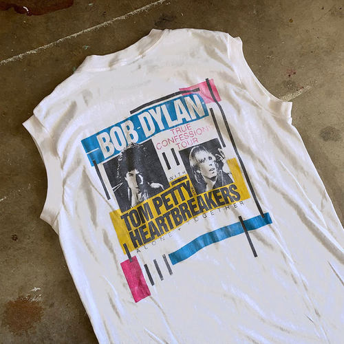 Bob Dylan迪伦Tom Petty Tour Band Rock Vintage背心简约砍袖T恤 - 图3