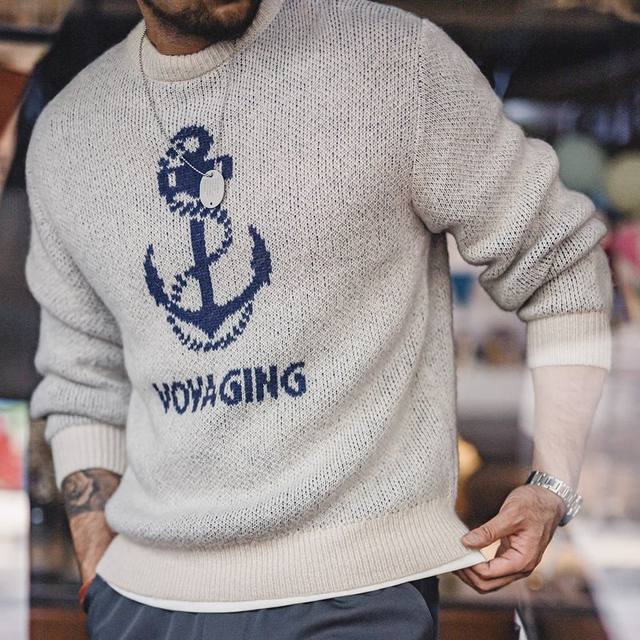 Madden workwear autumn and winter knitted sweater anchor jacquard sweater