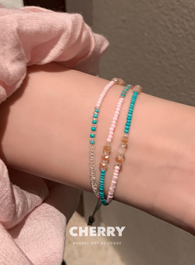 波西米亚风海边彩色串珠手链