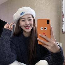 Alphabet Rabbit Mauberet womens ins thickened plush Inren comeback ancient autumn winter net red 100 Lapped Painters Warm Hats