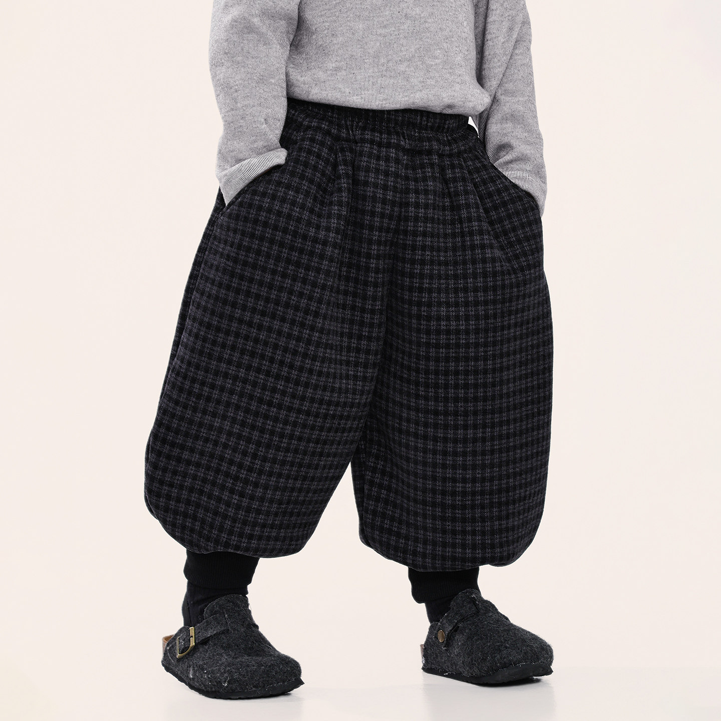 积木城堡男童加绒裤子2025冬装新款中小童一体绒儿童加厚格子长裤,淘宝优惠券,粉丝福利购,淘宝优惠卷