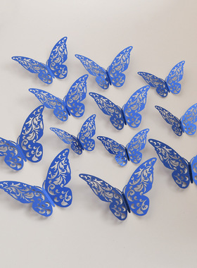 亚马逊黑色3d立体镂空蝴蝶墙贴