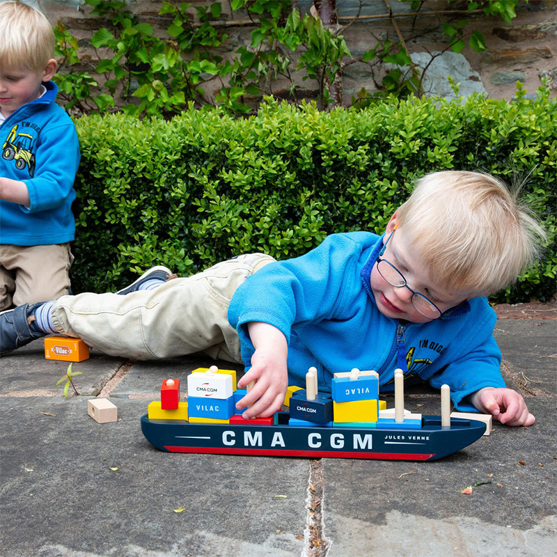 法国 Vilac CMA CGM集装箱船 模型 儿童积木玩具摆件 拼装模型 3+,淘宝优惠券,粉丝福利购,淘宝优惠卷