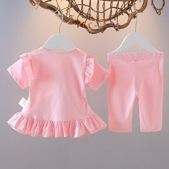 Girls Suits Summer 2024 New Internet Celebrity Baby Girl Fashionable Little Children Infant Children's Clothes Summer Two-piece Set 3 years old 1