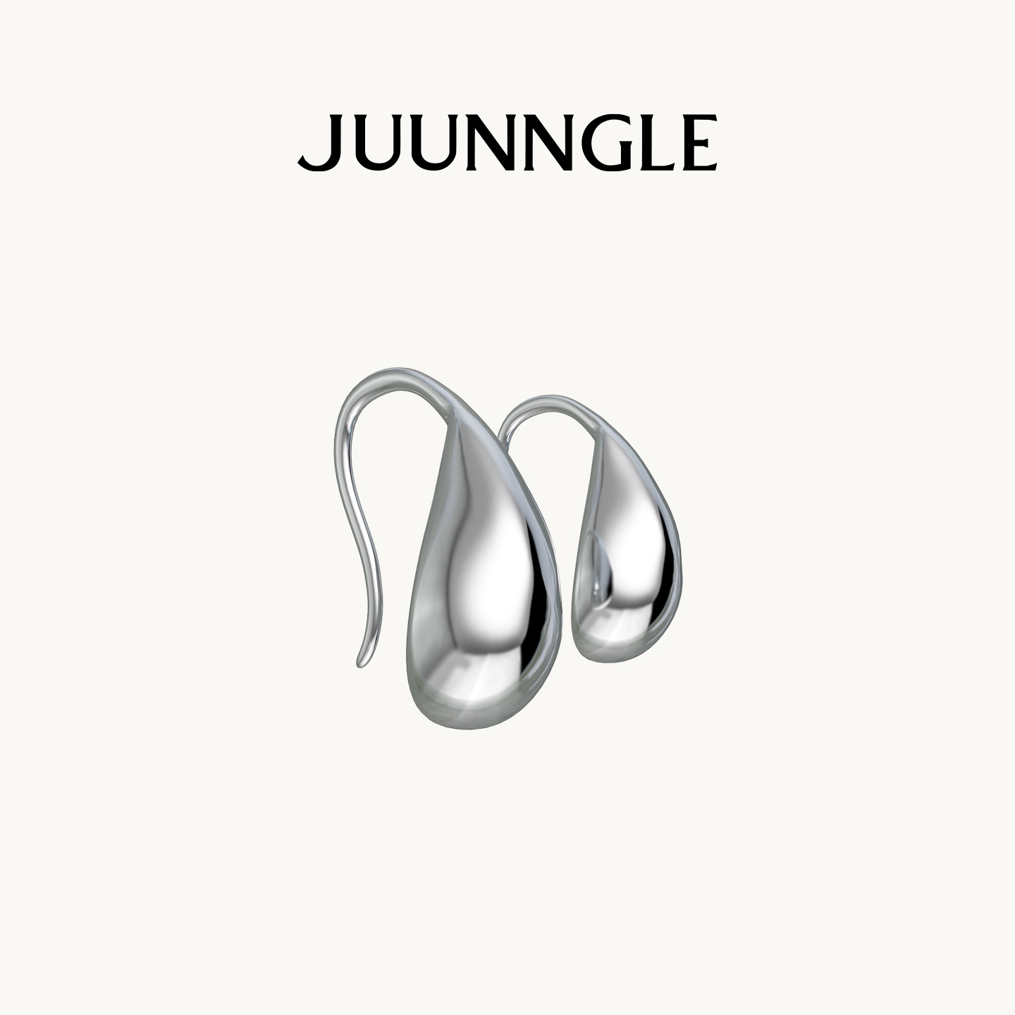 Juunngle洲谷水滴豆豆耳钉女纯银耳饰高级感轻奢小众气质生日礼物 - 图0