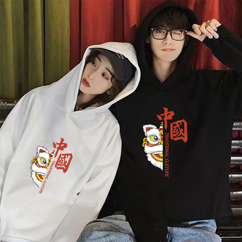 洛亚顿2021秋冬加绒国潮醒狮卫衣 洛亚顿卫衣