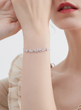 925纯银紫藤花微笑手链女款轻奢小众精致女生手饰生日礼物送女友