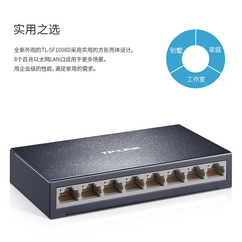 tplink5口千兆交换机8口交换机8口千兆交换机4口百兆交换机家用迷你以太网交换器普联安防网络组网小型集线器 - 图1