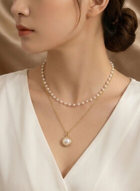 Women Necklace ladies欧美日韩复古简约时尚颈链小众设计双层