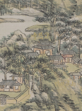 西湖十景图清王原祁临摹画稿