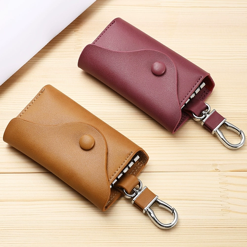 Кожаная ключница, вместительный и большой модный брелок, универсальный замок, в корейском стиле
