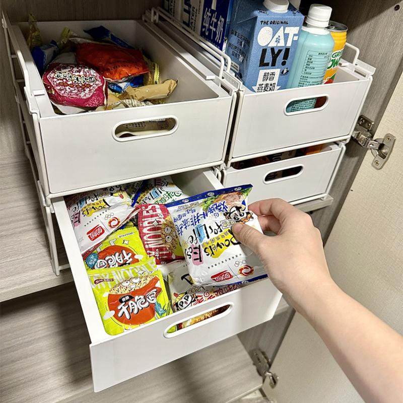 橱柜可叠加抽屉式收纳盒杂物零食饮料整理盒厨房深柜收纳储物筐,淘宝优惠券,粉丝福利购,淘宝优惠卷