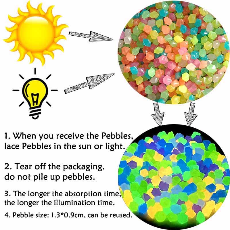 50/100/200Pcs Luminous Stones Fish Tank Aquarium Ornament Gl - 图2