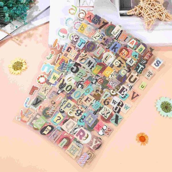 6 Sheet Decal Sticker Scrap Anti-fading Stickers Letter - 图2