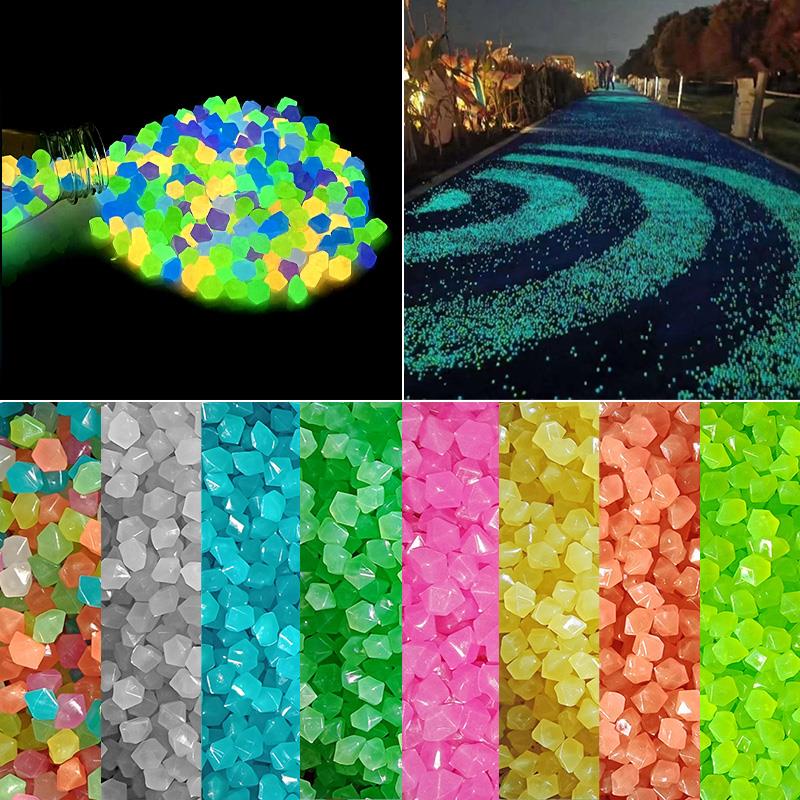 50/100/200Pcs Luminous Stones Fish Tank Aquarium Ornament Gl - 图0