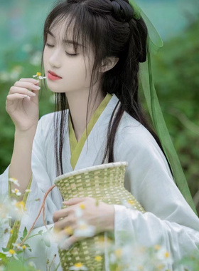 古风背篓竹编儿童花篮