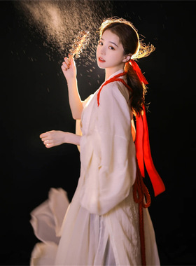 古风加长红色汉服头绳日常丝带