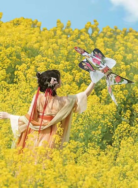 古风纸鸢中式写真摄影金鱼立体风筝国风古装创意儿童汉服拍照道具