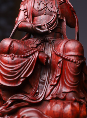 印度小叶紫檀自在观音佛像雕像