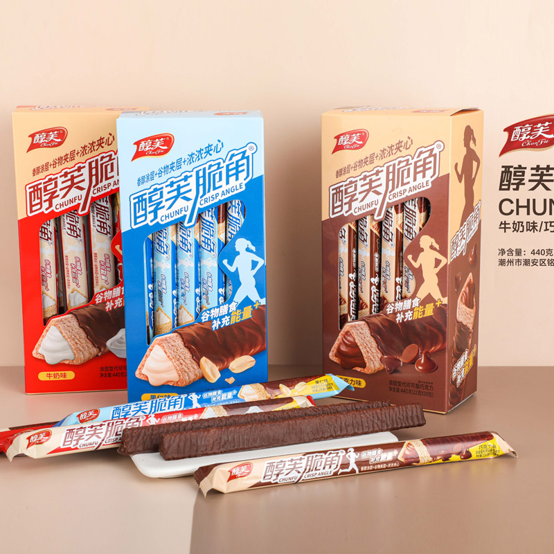 醇芙脆角巧克力涂层果仁夹心三角酥能量棒休闲网红小零食充饥食品 - 图2