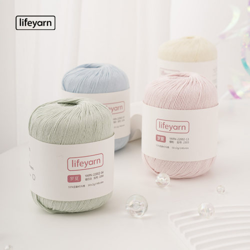 lifeyarn罗夏夏季亚麻棉细毛线手工diy编织棒针毛衣 披肩手作解闷 - 图1