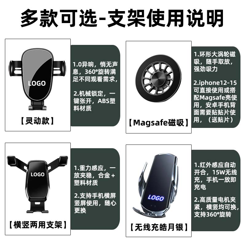 适用于05-24款奥迪A6/A6L车载手机架出风口底座改装专用导航支架