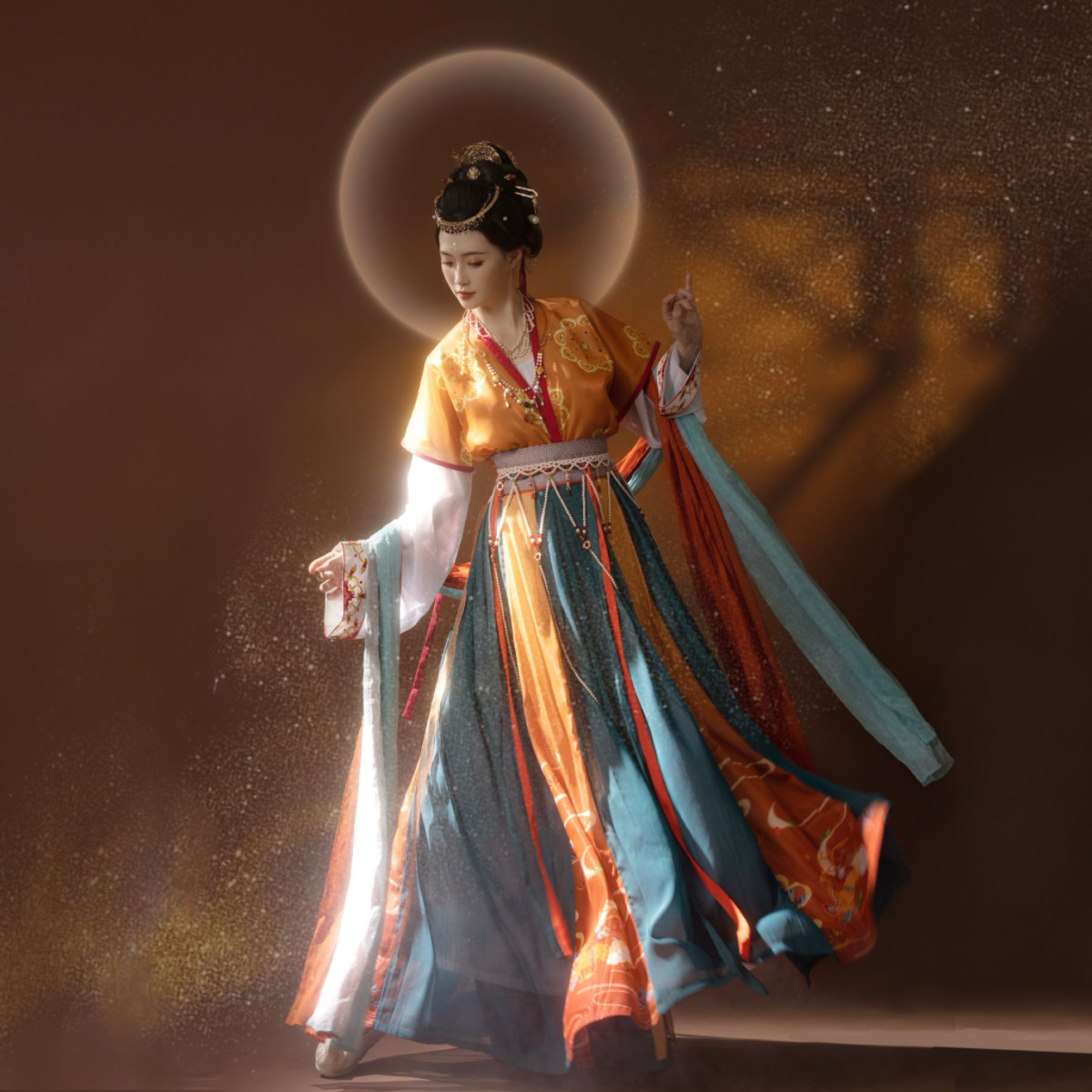 璟衣华裳【栖迟梵宇】唐制襦裙西域舞姬敦煌飞天舞蹈演出服汉服女,淘宝优惠券,粉丝福利购,淘宝优惠卷