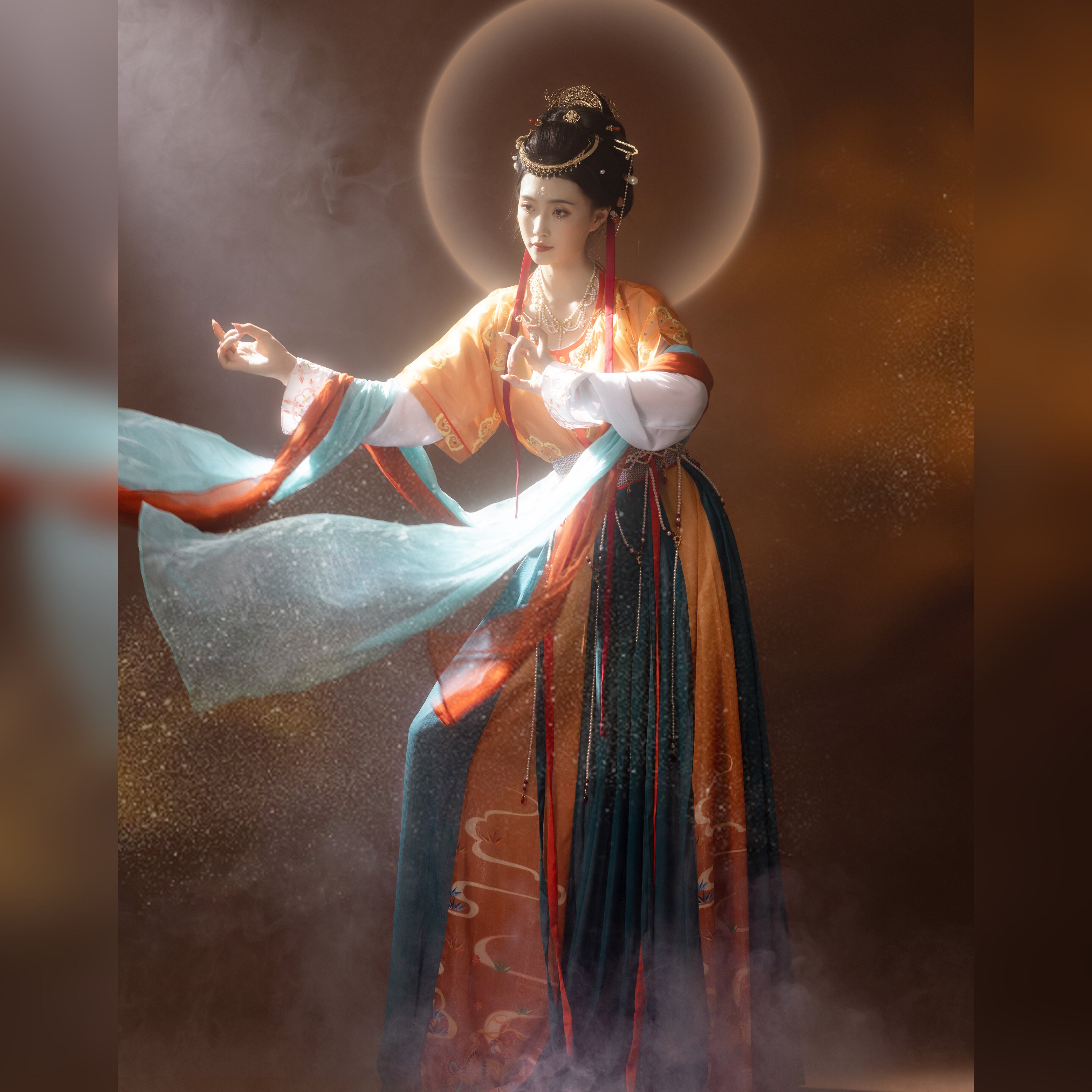 璟衣华裳【栖迟梵宇】唐制襦裙西域舞姬敦煌飞天舞蹈演出服汉服女,淘宝优惠券,粉丝福利购,淘宝优惠卷